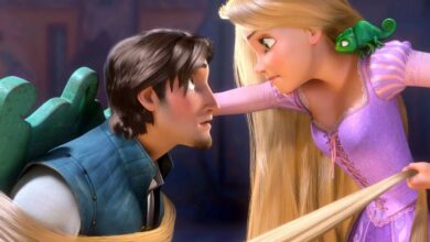 First Look: Tangled Live-Action Poster Imagines Milo Manheim and Teagan Croft in Disney’s Daring New Vision