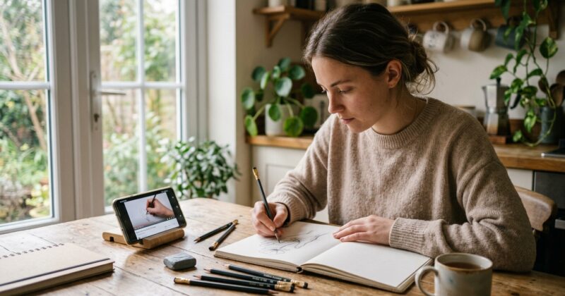 Aprende a dibujar desde cero gratis: el curso online que transforma tu móvil en un taller de arte