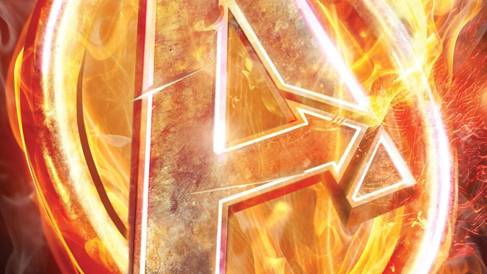 Avengers logo on fire