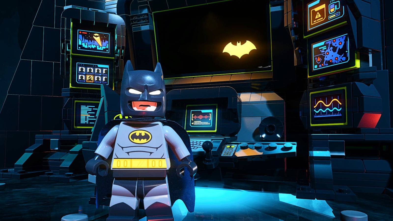 Batman junto al Batcomputer en LEGO Batman: Legacy of the Dark Knight