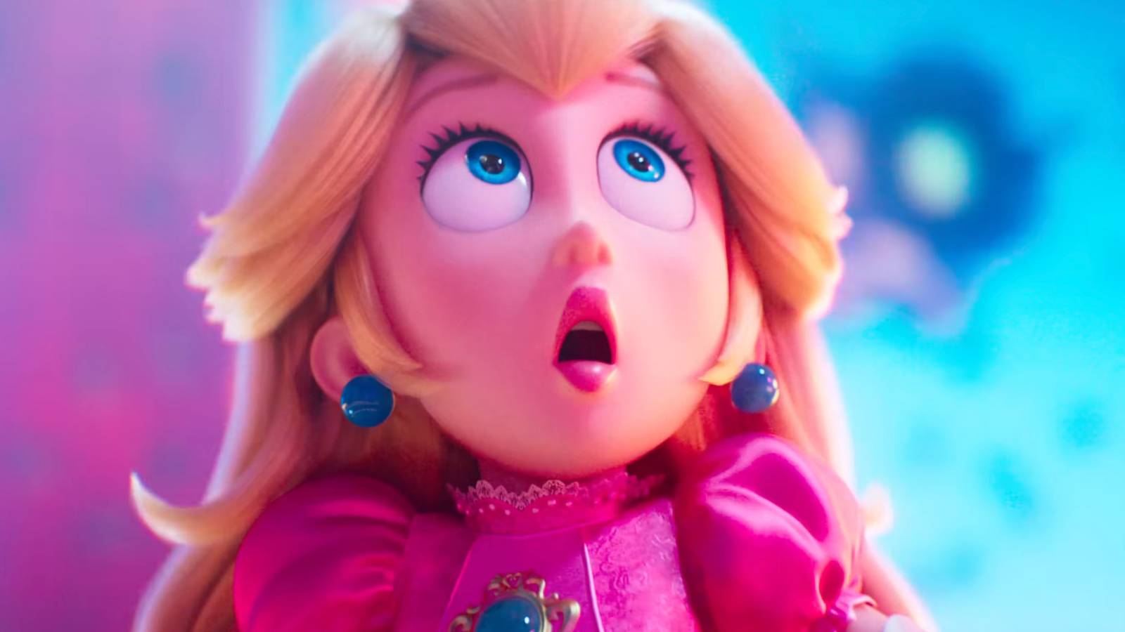 Princess Peach shocked in The Super Mario Galaxy Movie