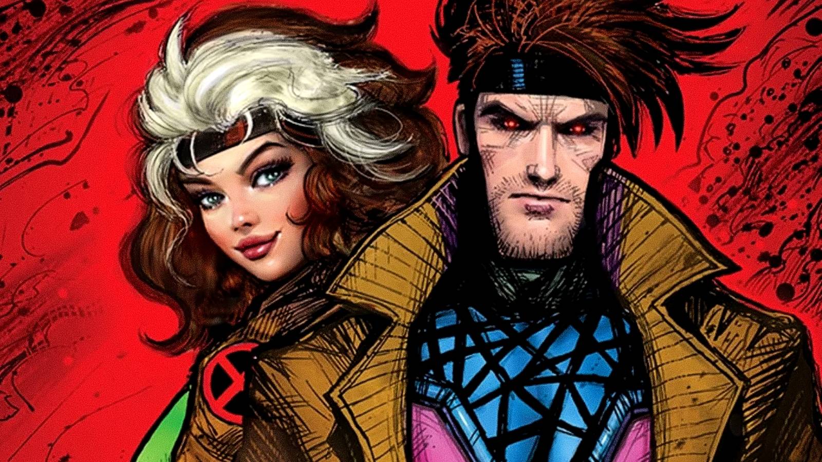 Rogue y Gambito posando juntos en una portada variante de X-Men