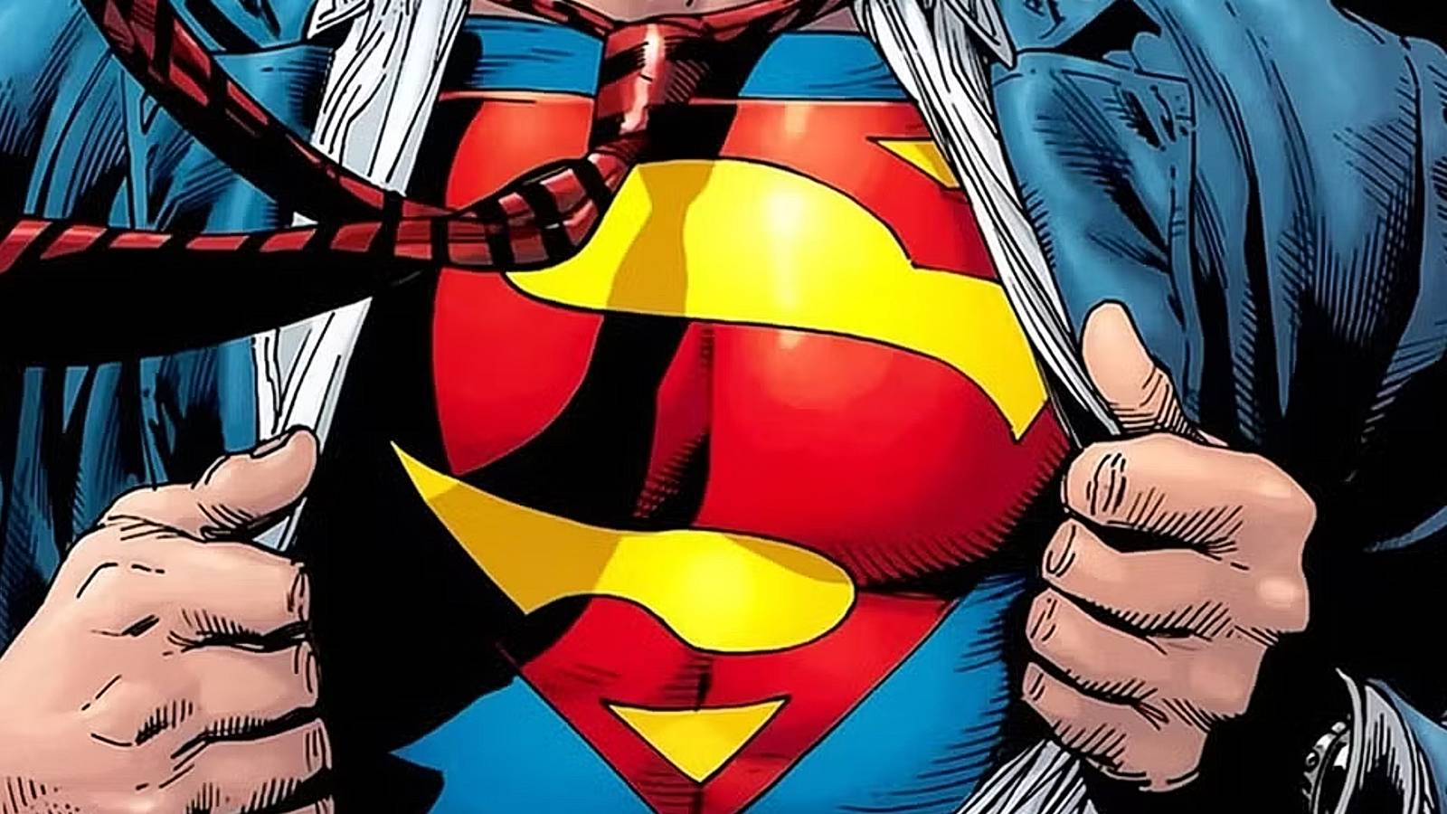Superman mostrando su logo icónico