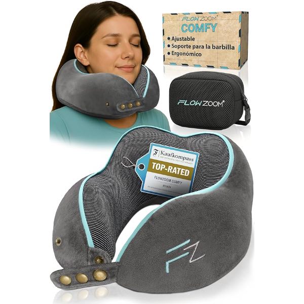 FLOWZOOM Comfy Almohada de Viaje Viscoelástica