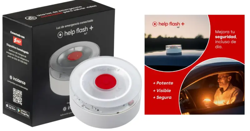 Baliza de emergencia Help Flash IoT+ V16 con conexión DGT 3.0: tecnología y seguridad al mejor precio