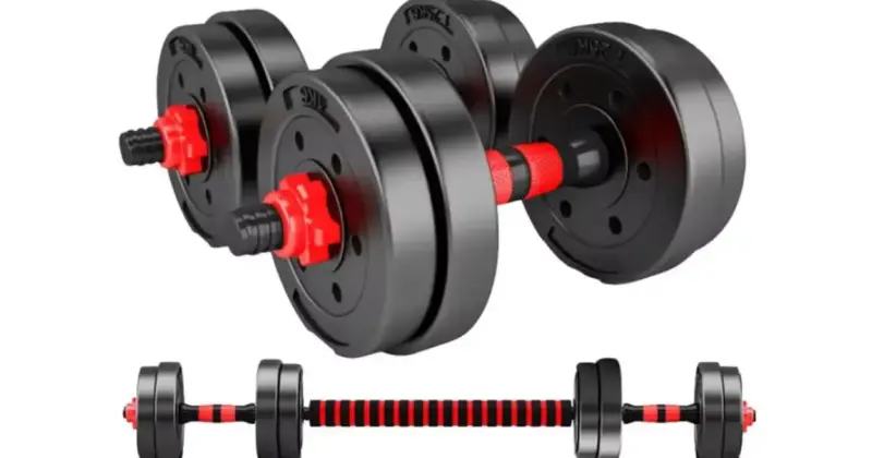 Set de 2 mancuernas ajustables de 10 kg: Entrenamiento eficaz desde casa por solo 13,06 € con 74% de descuento