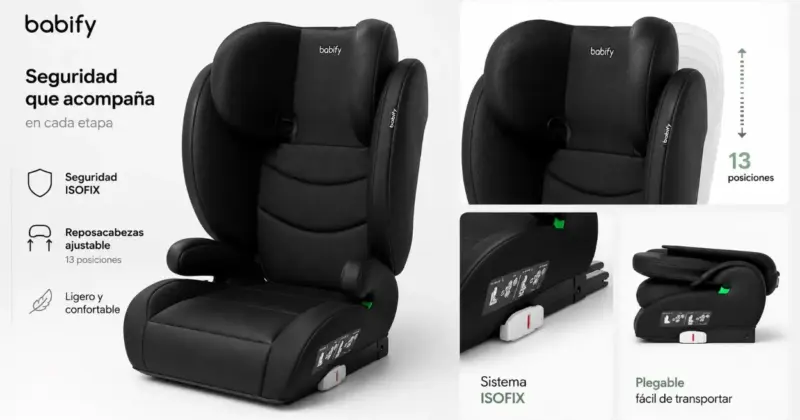Silla de coche Babify FlexiFit: confort y seguridad para tu hijo con 29% de descuento por 59 €
