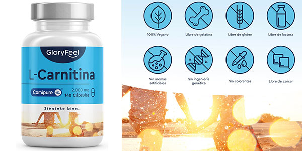 L-Carnitina GloryFeel 140 cápsulas: apoya la quema de grasas con un 38% de descuento en Amazon