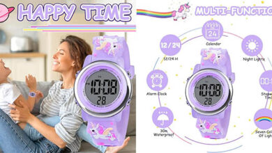 Reloj digital infantil Vicloon con unicornios y luz LED por menos de 9€