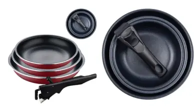 Juego de 3 sartenes Bergner Click&Cook Red Edition con mango extraíble por 18,35 € y 20% de descuento