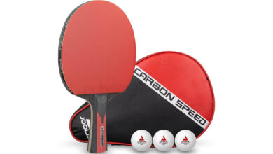 Raqueta JOOLA Carbon para Ping Pong con 40% de descuento y set completo con pelotas y funda