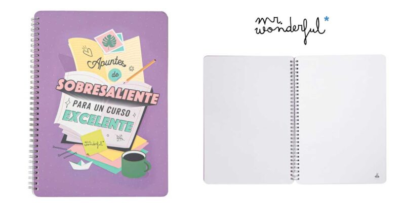Libreta A4 Mr. Wonderful con Diseño Inspirador y un 22% de Descuento: Ideal para un Curso Excelente por 4,66 €