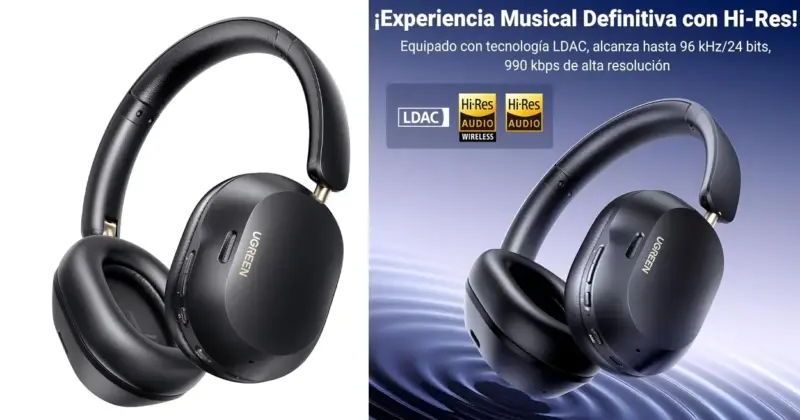 Auriculares Bluetooth Ugreen Hitune Max5C con cancelación adaptativa y gran batería a 25,75 €