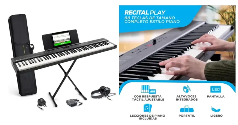Teclado piano Alesis de 88 teclas con pack completo a 159,99 € – Calidad y versatilidad para músicos de todos los niveles