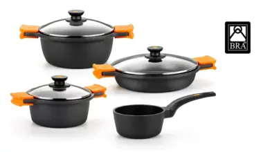 Batería de cocina BRA Efficient 7 piezas con recubrimiento antiadherente y fondo para inducción a precio rebajado