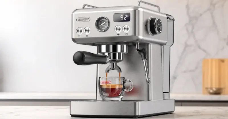 Cafetera espresso semiautomática HiBREW H10A con espumador y 20 bares, 40% de descuento por 149,83 €