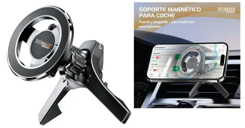 Technaxx TX-304: Soporte magnético para coche con rotación 360° en oferta por 6,49 €