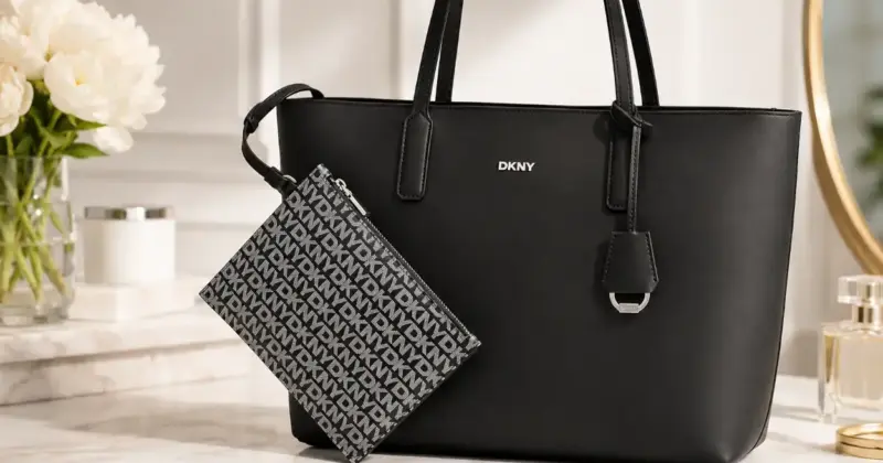 Bolso de mano DKNY Saige Ew Tz negro con detalles plateados al 57% de descuento en Amazon