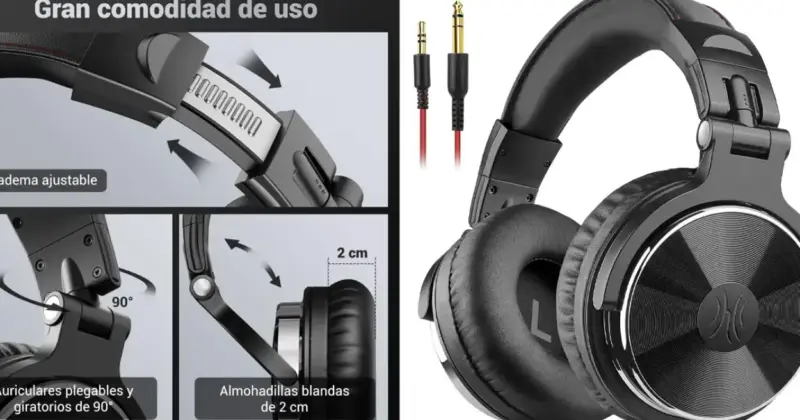 Auriculares inalámbricos OneOdio Pro10: sonido potente y diseño plegable por solo 25,73 € con un 26% de descuento