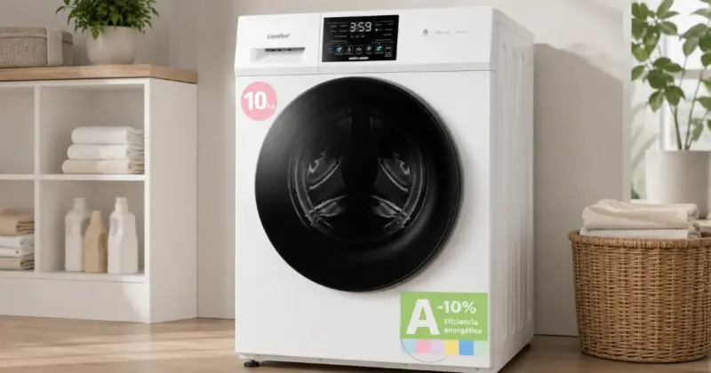 Lavadora COMFEE' de 10 kg con vapor y motor silencioso: gran capacidad y cuidado premium por 329,99 € con 20% de descuento