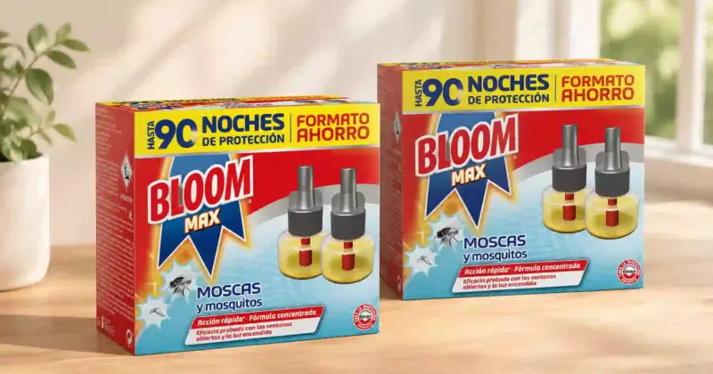 Recambios eléctricos Bloom Max Antimosquitos: Protección eficaz hasta 90 noches con un 33% de descuento