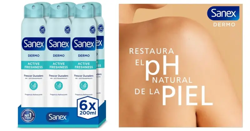 Pack x6 Desodorantes Sanex Dermo Active Freshness: Frescor y protección al mejor precio