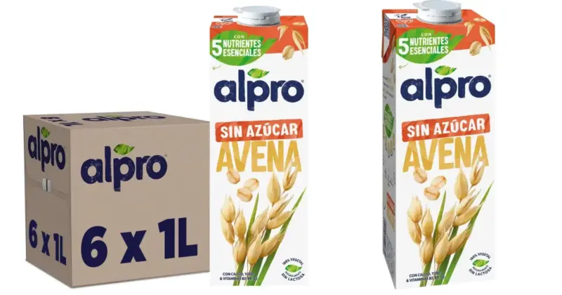 Pack x6 Alpro Avena Sin Azúcar: bebida vegetal saludable con 31% de descuento en Amazon