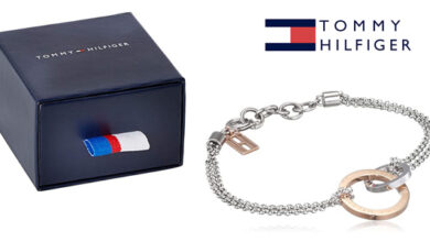Pulsera femenina Tommy Hilfiger en acero inoxidable con adornos de oro rosa a precio rebajado