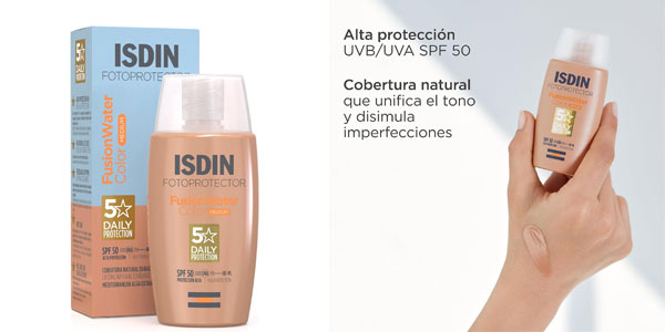 ISDIN Fusion Water Color Medium: Protector solar con color y 31% de descuento en Amazon