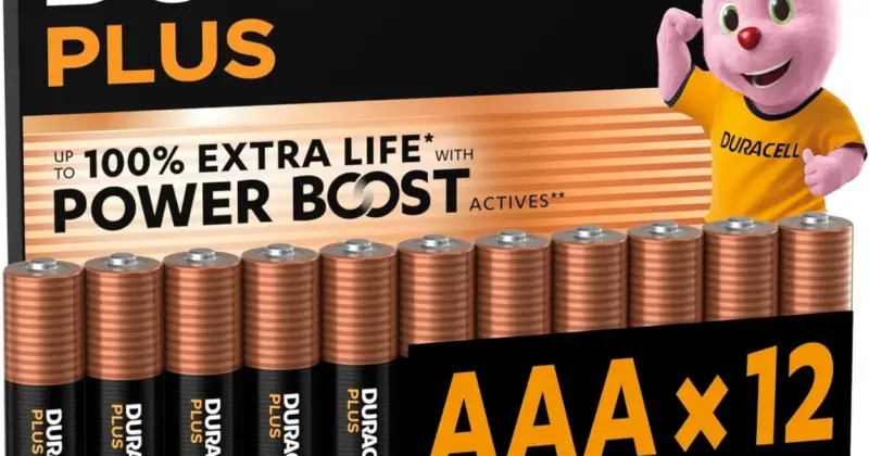 Pack de 12 pilas Duracell Plus AAA con hasta el doble de duración por 9,30 €