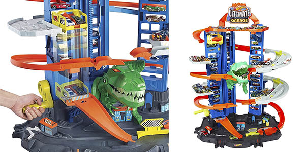 Hot Wheels Ultimate Garage: gran garaje con pista y dinosaurio robótico al 45% de descuento