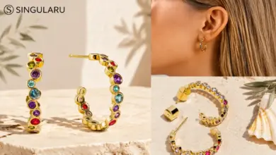 Pendientes Singularu Aro Bubbles con baño de oro de 18Kt: Elegancia y color a un precio irresistible