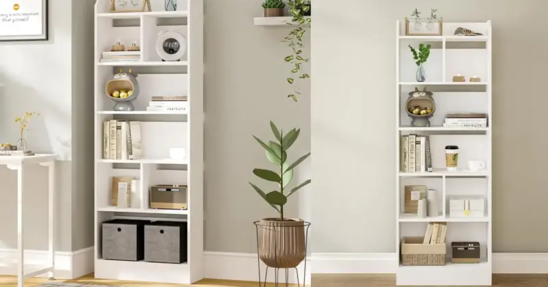Librería Hzuaneri de 6 niveles: orden y diseño minimalista con un 38% de descuento