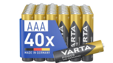 Pack x40 Pilas Alcalinas VARTA AAA Power On Demand: Alto Rendimiento a Solo 14,43€ (-24%)