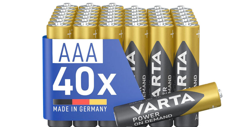 Pack x40 Pilas Alcalinas VARTA AAA Power On Demand: Alto Rendimiento a Solo 14,43€ (-24%)