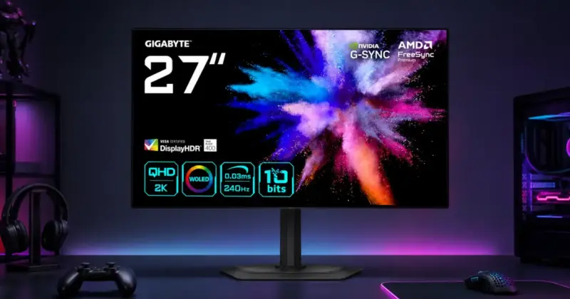 Monitor gaming Gigabyte GO27Q24G OLED de 27" QHD con 240 Hz a 299,99 € y envío gratis