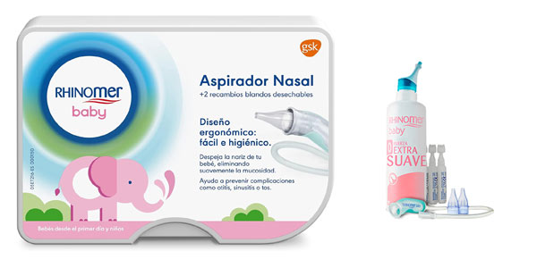 Aspirador nasal Rhinomer Baby para bebés con 2 recambios por solo 6,71€ con un 16% de descuento