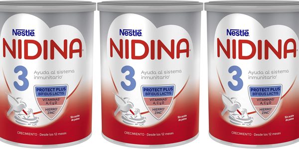 Pack de 3 Leches Infantiles Nidina 3 de 800 g: Fórmula avanzada a solo 35,82 € con envío gratuito