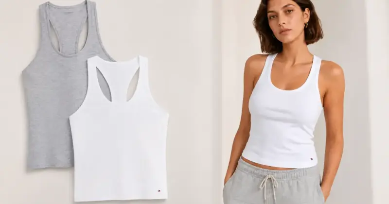 Pack x2 camisetas de tirantes Tommy Jeans para mujer con tejido elástico al 60% de descuento por 15,99 €