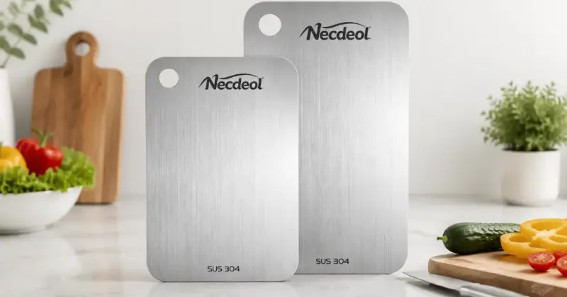 Pack de 2 tablas de cortar de acero inoxidable 304 con doble cara por solo 7,92 € con 28% de descuento
