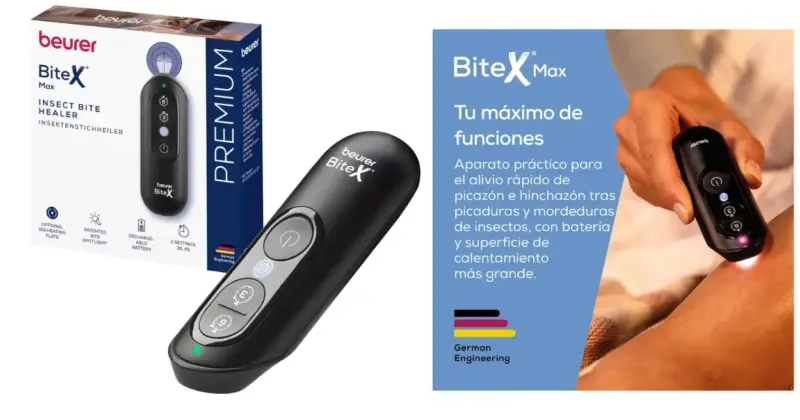 Beurer BiteX Max: Dispositivo recargable para aliviar el picor de picaduras con luz y calor por 24,99 €