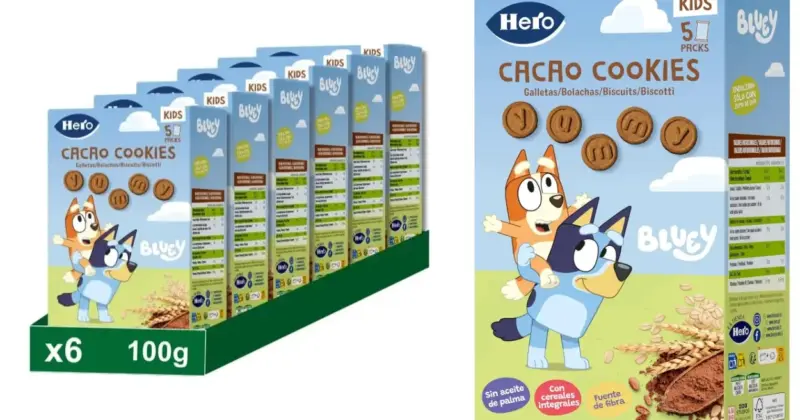 Galletas Infantiles Bluey Hero Solo de Cacao con 15% de Descuento: Meriendas Saludables y Divertidas
