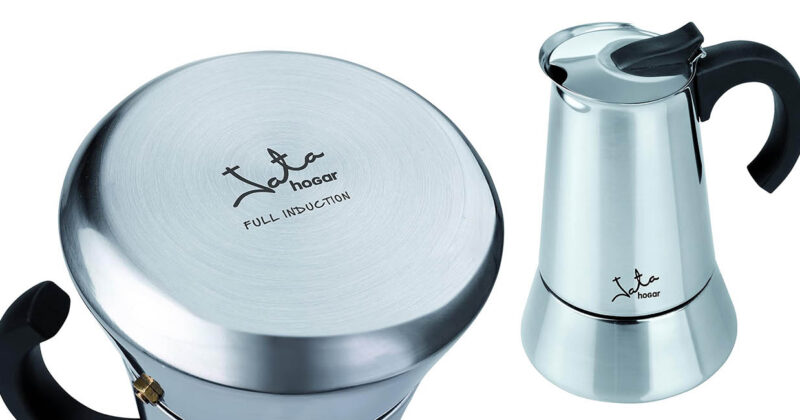 Cafetera italiana Jata CAX106 para 6 tazas con acero inoxidable y descuento especial en Amazon
