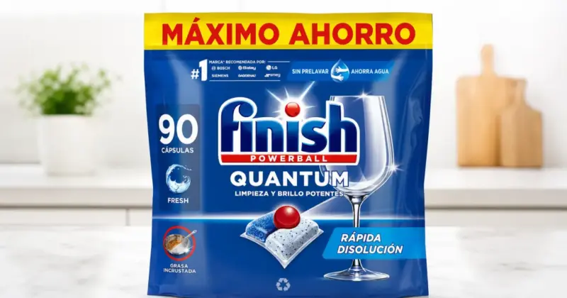 Pack x90 Finish Powerball Quantum: limpieza avanzada y brillo espectacular con un 46% de descuento