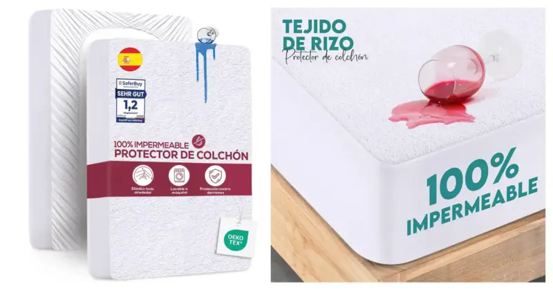 Protector de colchón impermeable Utopia Bedding 150x200 cm con buen precio y protección eficaz