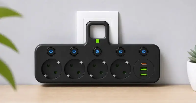 Regleta de pared 8 en 1 con 4 enchufes, USB y luz nocturna por solo 17,98 € con descuento