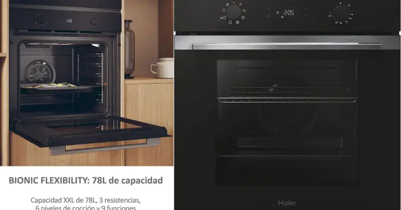 Horno multifunción Haier ID Series 2 de 78 litros con hidrolítico, eficiencia A+ y un 22% de descuento