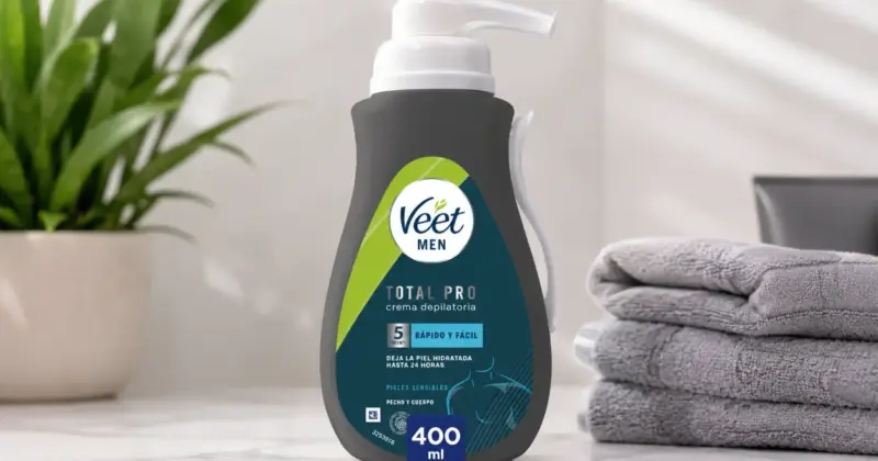 Crema Depilatoria Veet Men para Piel Sensible al 51% de Descuento, Ideal para el Cuidado Masculino