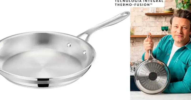 Sartén Tefal Jamie Oliver de acero inoxidable 28 cm con un 26% de descuento y envío gratis