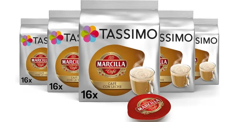 Pack de 80 cápsulas Marcilla Café con Leche para Tassimo con 17% de descuento a solo 23,20 €